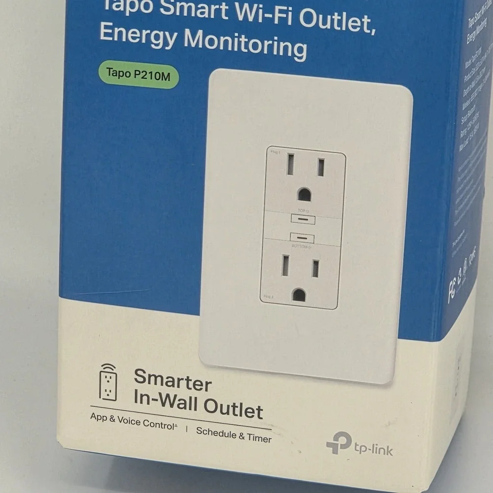 TP Link Tapo Smart Plug P 210 M Wi-Fi in Wall Outlet Matter Open Box
